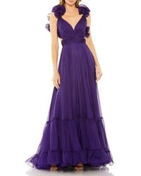 Mac Duggal - Rosette Chiffon Cutout Empire Waist Gown - Lyst