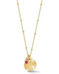 Dower & Hall - Hammered Disc & Ruby Array Necklace - Lyst