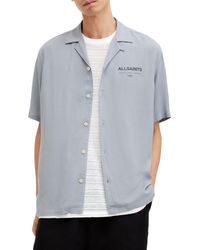 AllSaints - Access Short Sleeve Graphic Camp Shirt - Lyst