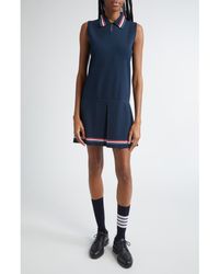 Thom Browne - Pleated Skirt Sleeveless Polo Dress - Lyst