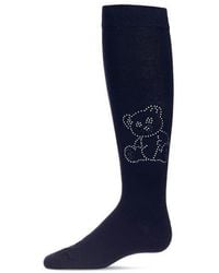 Memoi - Crystal Bear Knee-High Socks - Lyst