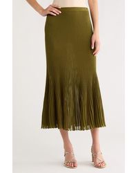 Ulla Johnson - Vera Metallic Pleated Midi Skirt - Lyst