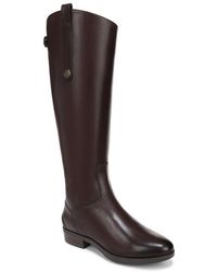 Sam Edelman - Penny Round Toe Leather Low-Heel Riding Boots - Lyst