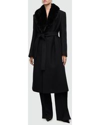 Mango - Manteco Belted Longline Trench Coat With Removable Faux Fur Collar - Lyst