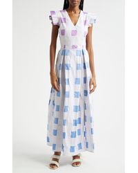 Busayo - Ajala Square Batik Print Cotton Maxi Dress - Lyst