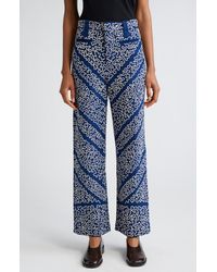 Bode - Bombora Couching Embroidered Wool Blend Wide Leg Trousers - Lyst