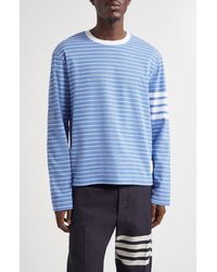 Thom Browne - Milano 4-Bar Stripe Long Sleeve T-Shirt - Lyst