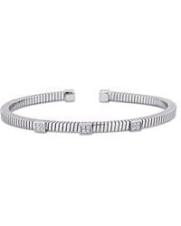 Julianna B - 3/8 Ctw Cubic Zirconia Station Bangle Bracelet - Lyst