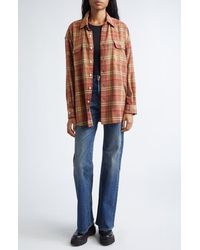 R13 - Boyfriend Plaid Cotton Button-Up Shirt - Lyst