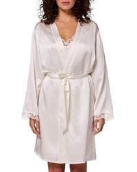 Simone Perele - Love Me Lace Trim Silk Blend Robe - Lyst