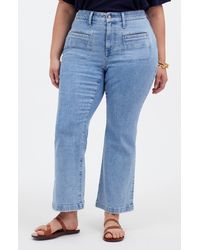 Madewell - Curvy Patch Pocket Mid Rise Kick Out Crop Jeans - Lyst