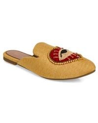 Fuchsia - Heart Eye Embroidered Pointed Toe Mule - Lyst