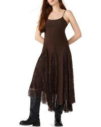 Steve Madden - Vita Lace Detail Godet Pleat Dress - Lyst