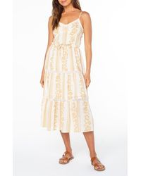 Roxy - Azalea Floral Tiered Cotton Midi Dress - Lyst