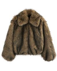 Next - Chunky Faux Fur Zip-Up Jacket - Lyst