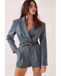 Nasty Gal - Tailored Button Detail Romper - Lyst