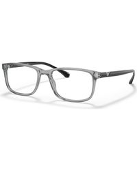 Emporio Armani - 53Mm Rectangle Optical Glasses - Lyst