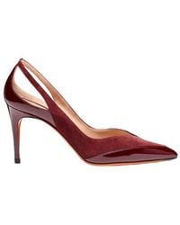 Santoni - Patent Leather And Suede High-Heel Pump - Lyst