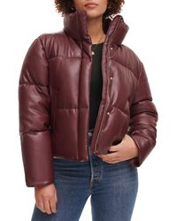 Levi's - Water Resistant Faux Leather Puffer Jacket - Lyst
