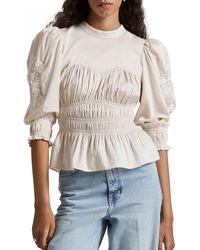 & Other Stories - & Floral Embroidered Puff Sleeve Cotton Top - Lyst