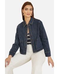Yumi' - Denim Jacket With Patch Pockets - Lyst
