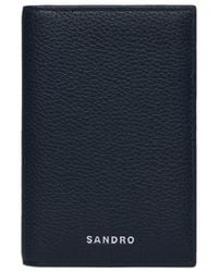 Sandro - Grained Leather Folding Card Holder - Lyst