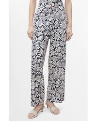 Mango - Coco Print Linen Blend Wide Leg Pants - Lyst