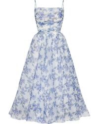 Millà - Spaghetti Strap Midi Dress With A Floral Print - Lyst