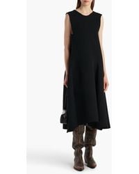 KHAITE - Medow Double Face Crepe Fit & Flare Midi Dress - Lyst