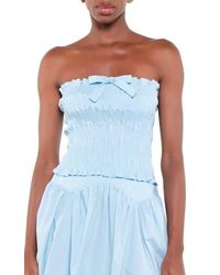 The Lulo Project - Penny Strapless Smock Stretch Cotton Top - Lyst