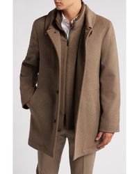 Hart Schaffner Marx - Macbeth Wool Blend Coat With Bib - Lyst