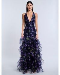 BCBGMAXAZRIA - Printed Organza Gown - Lyst
