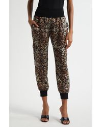 Cinq À Sept - Giles Leopard Print Cargo Joggers - Lyst