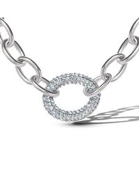 Jessica Simpson - Tone Oval Pavé Link Statement Necklace - Lyst
