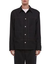Helmut Lang - Wool Gabardine Trucker Shirt Jacket - Lyst