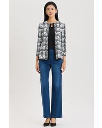 Ming Wang - Heritage Monochrome Geometric Knit Jacket - Lyst