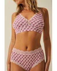 Stripe & Stare - The Lace Plunge & High Rise Knicker Set - Lyst