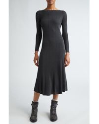 Eleventy - Ribbed Long Sleeve Silk Blend Sweater Dress - Lyst