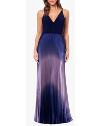Betsy & Adam - Ombré Pleated Sleeveless Gown - Lyst
