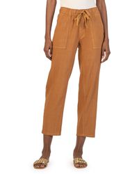 Kut From The Kloth - Rosalie Linen Blend Drawstring Ankle Pants - Lyst