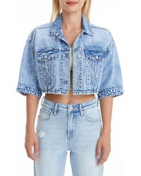 Bayeas - Candy Painted Cropped Denim Jacket - Lyst