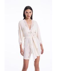 House of Silk Caroline Chiffon Robe in Black | Lyst