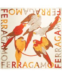 Ferragamo - Parrot Print Silk Foulard Square Scarf - Lyst