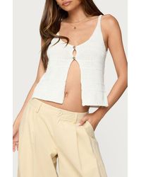 Edikted - Mikinley Split Front Cotton Tank Top - Lyst