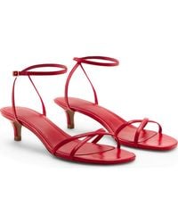 Mango - Ankle Strap Kitten Heel Sandal - Lyst