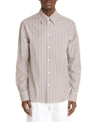 Bottega Veneta - Stripe Cotton Button-up Shirt - Lyst