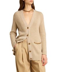 Golden Goose - Chain Detail Wool Blend Rib Cardigan - Lyst