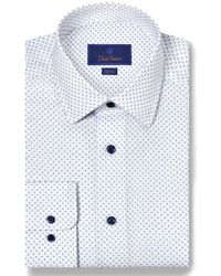 David Donahue - Slim Fit Neat Stretch Cotton Dress Shirt - Lyst