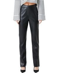 Grey Lab - High Waist Slit Faux Leather Pants - Lyst