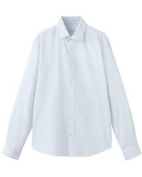 Mango - Regular Fit Stripe Cotton & Linen Button-Up Shirt - Lyst